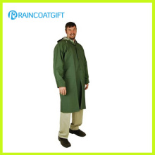 Green Color Adult PVC Polyester Long Rain Wear